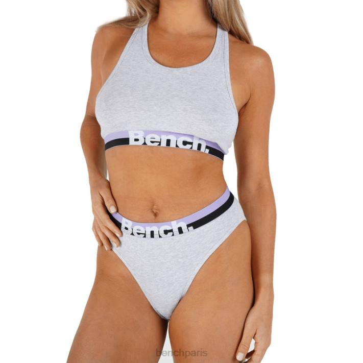 Bench femmes gris chiné ensemble crop top et culotte sienna 40ND144