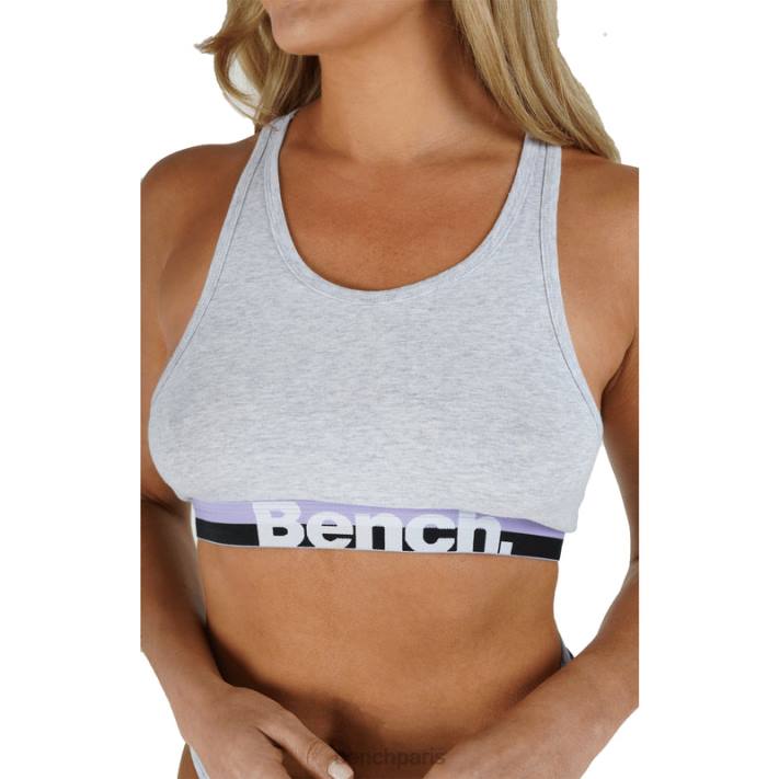 Bench femmes gris chiné ensemble crop top et culotte sienna 40ND144