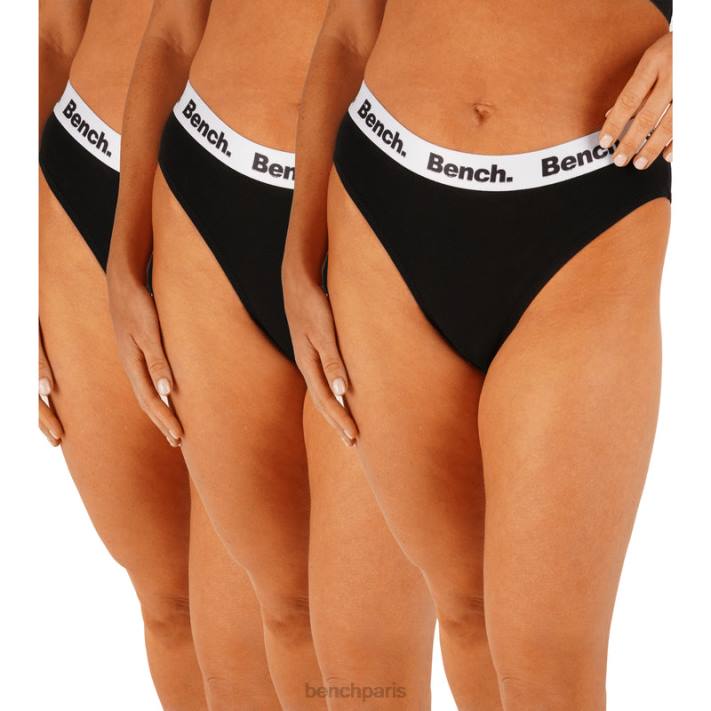 Bench femmes noir jordana lot de 3 slips échancrés 40ND146