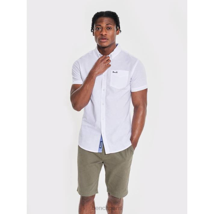 Bench Hommes blanc chemise à manches courtes bowdon 40ND33