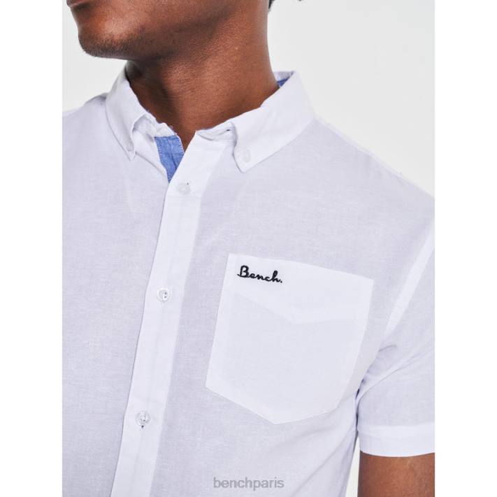 Bench Hommes blanc chemise à manches courtes bowdon 40ND33