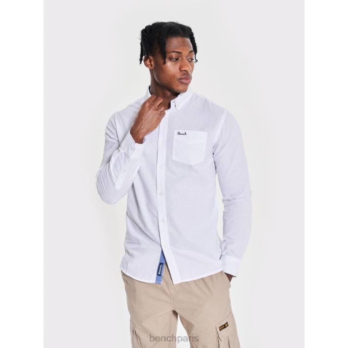 Bench Hommes blanc chemise oxford à manches longues 40ND34