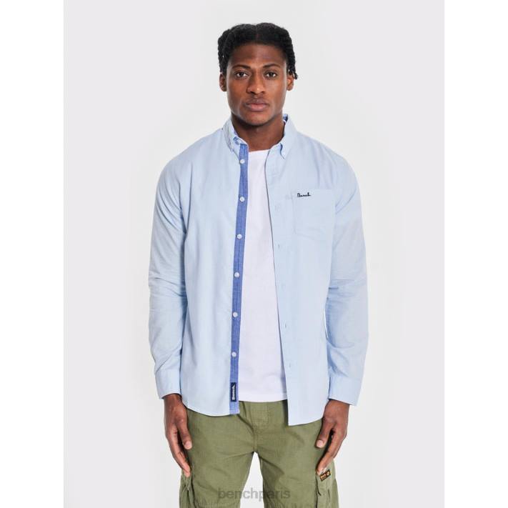 Bench Hommes bleu clair chemise oxford à manches longues 40ND25