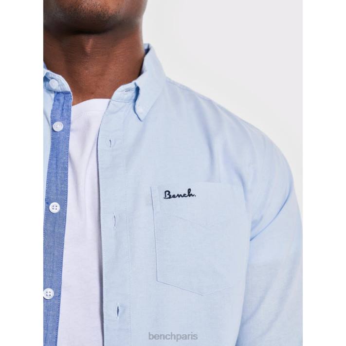 Bench Hommes bleu clair chemise oxford à manches longues 40ND25