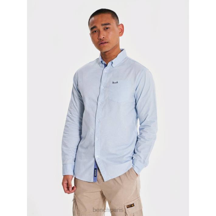 Bench Hommes bleu clair chemise oxford à manches longues 40ND25