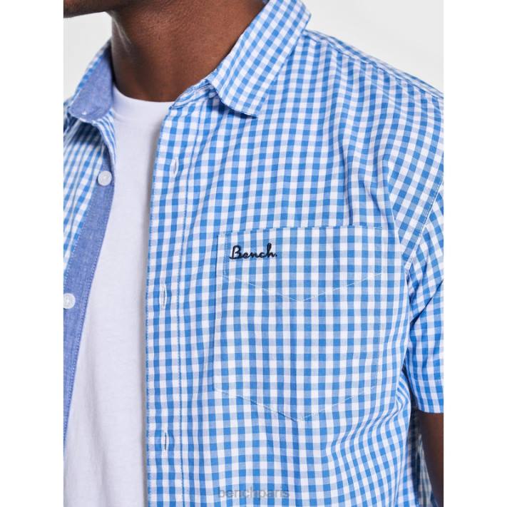 Bench Hommes chèque bleu chemise à manches courtes 40ND26