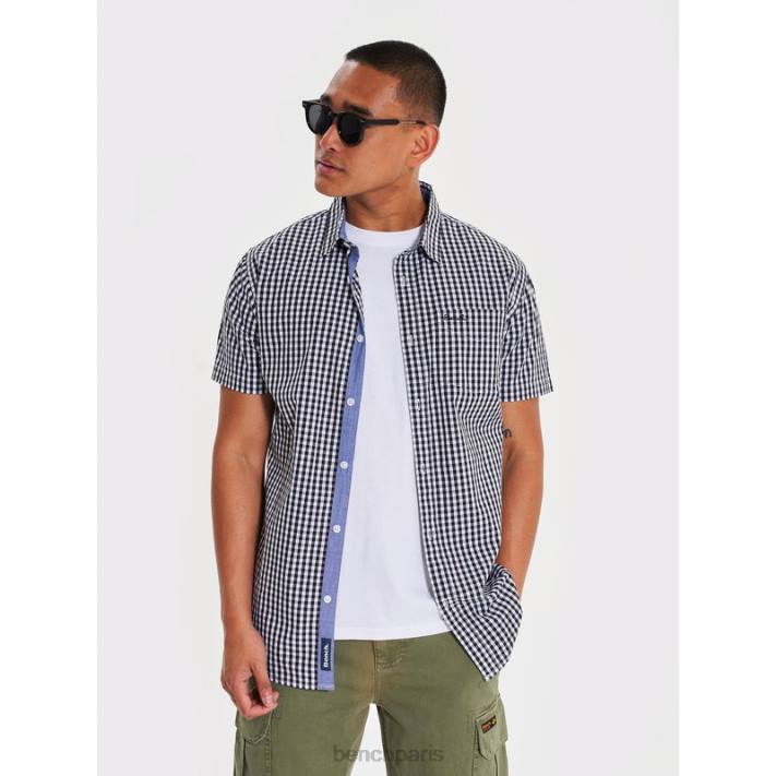Bench Hommes chèque noir chemise à manches courtes 40ND32