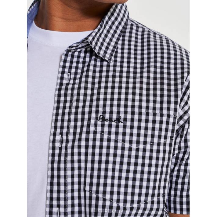 Bench Hommes chèque noir chemise à manches courtes 40ND32
