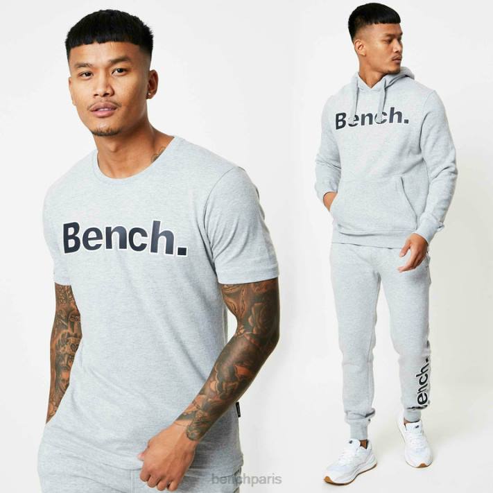 Bench Hommes gris chiné ensemble de survêtement 3 pièces axel 40ND70