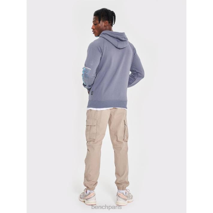 Bench Hommes gris acier sweat à capuche zippé lucian 40ND61