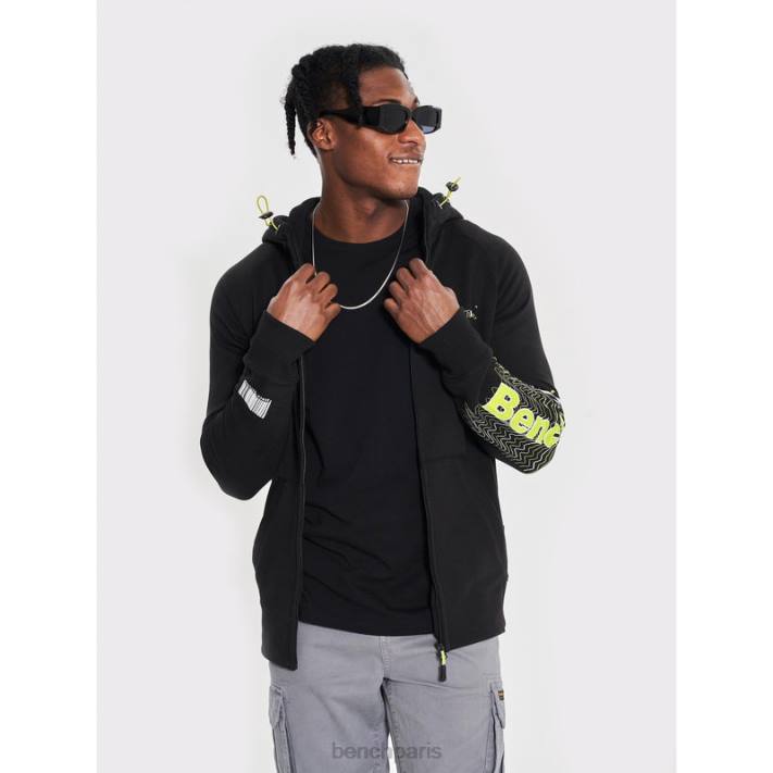 Bench Hommes noir sweat à capuche zippé lucian 40ND62