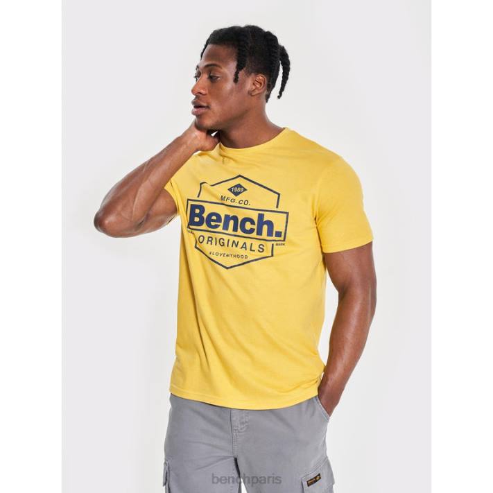 Bench Hommes jaune t-shirt denzo 40ND7