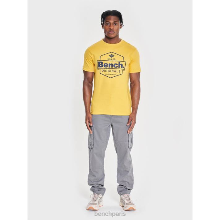 Bench Hommes jaune t-shirt denzo 40ND7